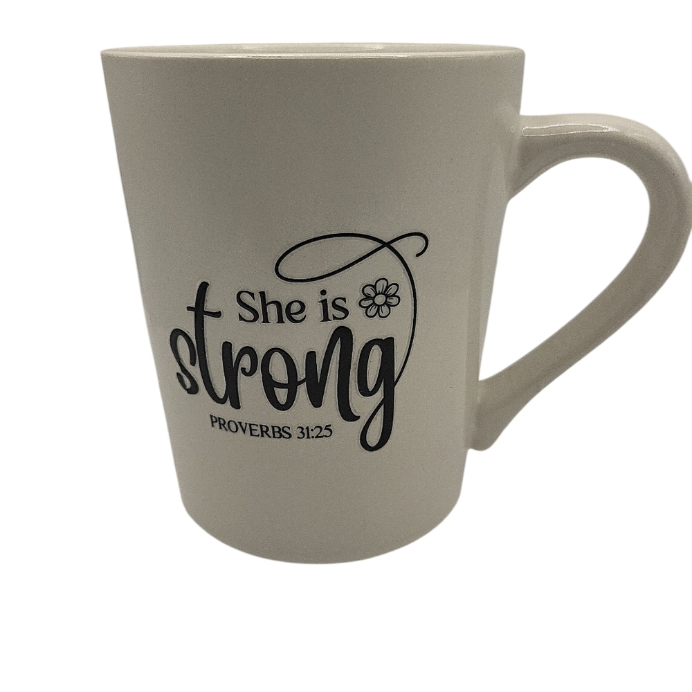 Handcrafted White Mug with Inspirational Quote